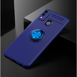 Силиконовый матовый чехол для Huawei Honor 9X Lite с встроенным кольцом-подставкой-держателем Синий