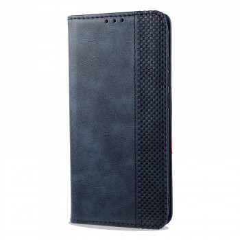 Винтажный чехол портмоне подставка на силиконовой основе с отсеком для карт для Samsung Galaxy M31 Синий