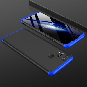 Двухкомпонентный сборный двухцветный пластиковый матовый чехол для Realme C15 Синий
