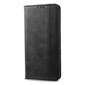 Винтажный чехол портмоне подставка на силиконовой основе с отсеком для карт для Realme C15 Черный