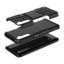 Сверхпрочный противоударный чехол для Realme 6 с текстурой металлик и ножкой подставкой, цвет Черный