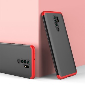 Трехкомпонентный сборный двухцветный пластиковый чехол для Xiaomi RedMi 9 Красный