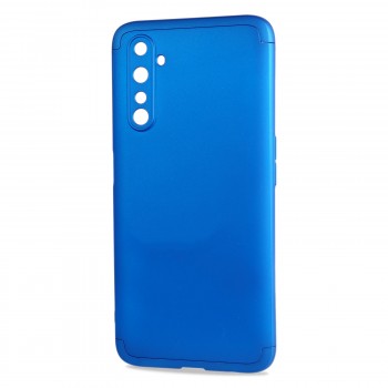 Трехкомпонентный сборный матовый пластиковый чехол для Realme 6 Pro Синий