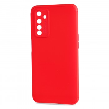 Трехкомпонентный сборный матовый пластиковый чехол для Realme 6 Красный