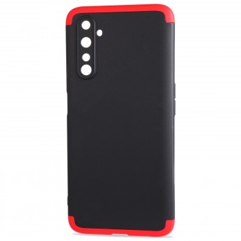 Трехкомпонентный сборный двухцветный пластиковый матовый чехол для Realme 6 Pro Красный