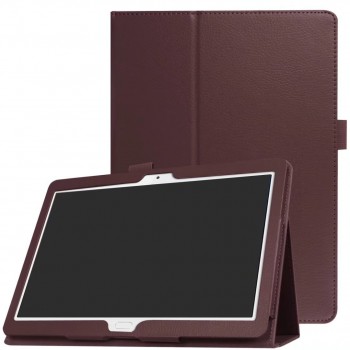 Чехол книжка подставка с рамочной защитой экрана и крепежом для стилуса для Huawei MatePad T10 Коричневый