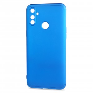 Трехкомпонентный сборный матовый пластиковый чехол для Realme C3 Синий