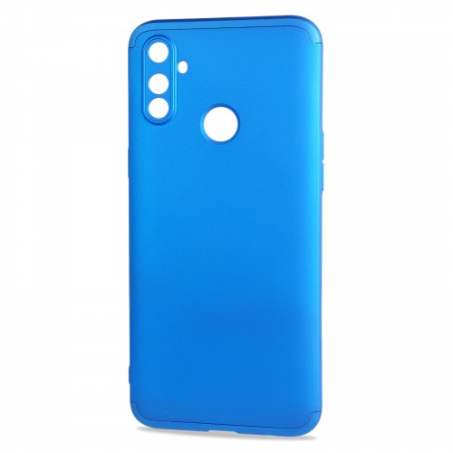 Трехкомпонентный сборный матовый пластиковый чехол для Realme C3, цвет Синий