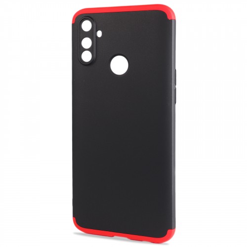 Трехкомпонентный сборный двухцветный пластиковый чехол для Realme C3, цвет Красный