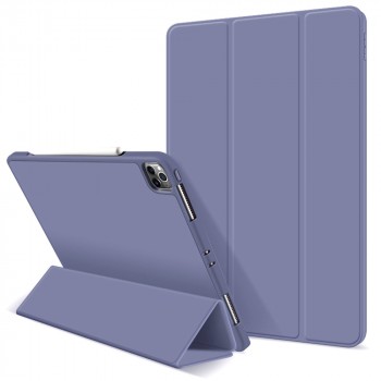 Сегментарный чехол книжка подставка на непрозрачной силиконовой основе с отсеком для пера для Ipad Pro 11 (2020)/ Pro 11 (2021) Фиолетовый
