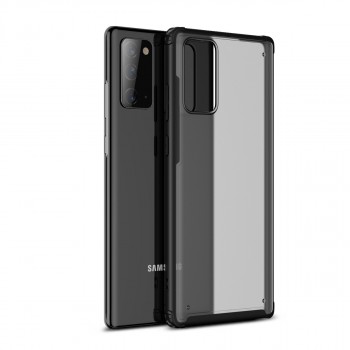 Силиконовый матовый полупрозрачный чехол с усиленными углами и поликарбонатной накладкой для Samsung Galaxy S20 FE Черный