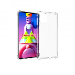 Прозрачный противоударный силиконовый чехол для Samsung Galaxy M51 с усиленными углами