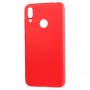 Силиконовый матовый непрозрачный чехол с нескользящим софт-тач покрытием для Huawei Y7 (2019), цвет Красный