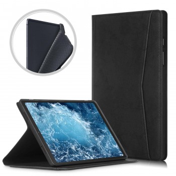 Чехол книжка подставка на непрозрачной силиконовой основе с отсеком для карт и тканевым покрытием для Samsung Galaxy Tab A7 10.4 (2020)  Черный