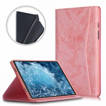 Чехол книжка подставка на непрозрачной силиконовой основе с отсеком для карт и тканевым покрытием для Samsung Galaxy Tab A7 10.4 (2020)  Розовый