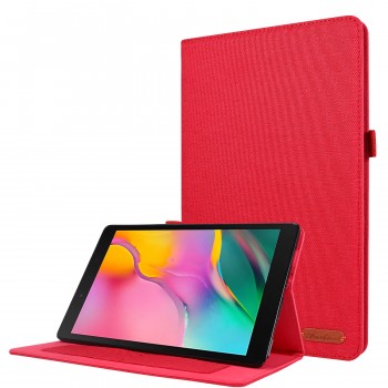 Чехол книжка на непрозрачной силиконовой основе с крепежом для стилуса и тканевым покрытием для Samsung Galaxy Tab A7 10.4 (2020) Красный