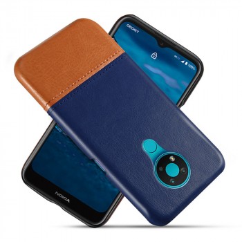 Пластиковый непрозрачный матовый чехол с текстурным покрытием Кожа для Nokia 3.4  Синий