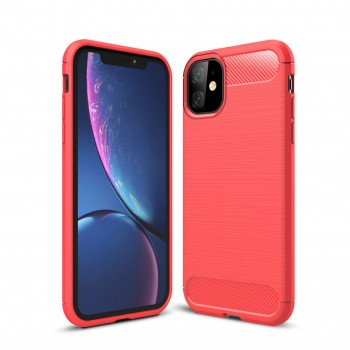Матовый силиконовый чехол для Iphone 12 Pro/ с текстурным покрытием металлик Красный