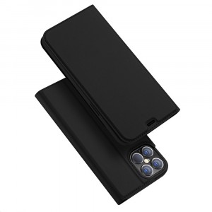 Магнитный флип чехол-книжка для Iphone 12/Pro с функцией подставки и с отсеком для карт Черный