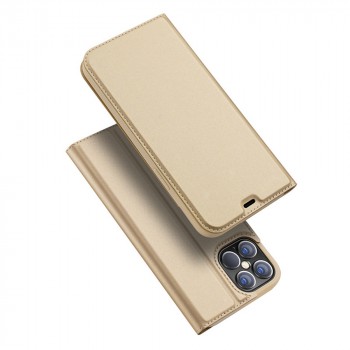 Магнитный флип чехол-книжка для Iphone 12 Mini с функцией подставки и с отсеком для карт Бежевый