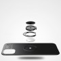 Силиконовый матовый чехол для Iphone 12 Pro/ с встроенным кольцом-подставкой-держателем, цвет Черный