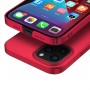Матовый пластиковый чехол для Iphone 12 Pro Max с улучшенной защитой торцов корпуса, цвет Красный