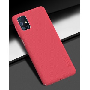 Пластиковый непрозрачный матовый нескользящий премиум чехол с улучшенной защитой элементов корпуса для Samsung Galaxy M51  Красный
