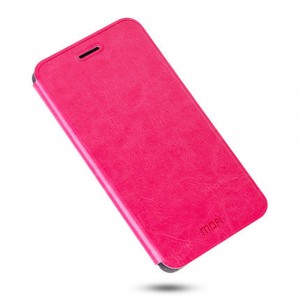 Глянцевый водоотталкивающий чехол флип подставка на силиконовой основе для Meizu M5 Розовый
