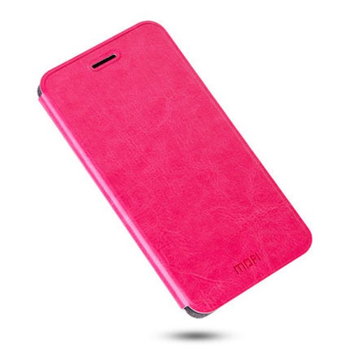 Глянцевый водоотталкивающий чехол флип подставка на силиконовой основе для Meizu M5, цвет Розовый