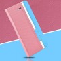 Чехол горизонтальная книжка подставка текстура Ткань на силиконовой основе с отсеком для карт для Huawei Honor 10X Lite , цвет Розовый