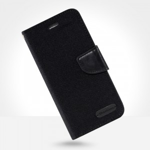 Чехол портмоне подставка текстура Ткань на силиконовой основе с отсеком для карт на магнитной защелке для Huawei Honor 10X Lite Черный