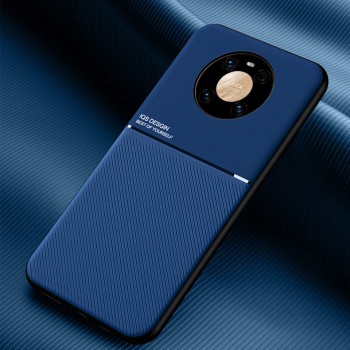Силиконовый матовый непрозрачный чехол с текстурным покрытием Линии для Huawei Mate 40 Pro  Синий