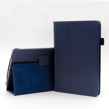 Чехол книжка подставка с рамочной защитой экрана и крепежом для стилуса для Samsung Galaxy Tab S6 Lite  Синий
