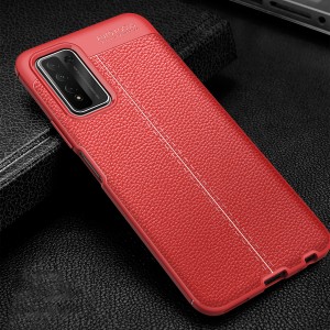 Силиконовый чехол накладка для Huawei Honor 10X Lite с текстурой кожи Красный