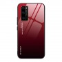 Силиконовый матовый непрозрачный чехол с глянцевой градиентной поликарбонатной накладкой для Huawei Honor 10X Lite , цвет Красный