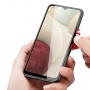 Силиконовый матовый непрозрачный чехол с текстурным покрытием Нейлон для Samsung Galaxy A12/M12, цвет Серый