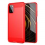 Матовый силиконовый чехол для Xiaomi Poco M3 с текстурным покрытием металлик, цвет Красный