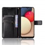 Глянцевый водоотталкивающий чехол портмоне подставка для Samsung Galaxy A02s с магнитной защелкой и отделениями для карт, цвет Коричневый