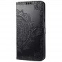 Чехол портмоне подставка для Samsung Galaxy A02s с декоративным тиснением на магнитной защелке, цвет Черный