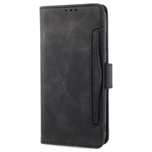 Винтажный чехол портмоне подставка на силиконовой основе с отсеком для карт на магнитной защелке для Samsung Galaxy A72 Черный