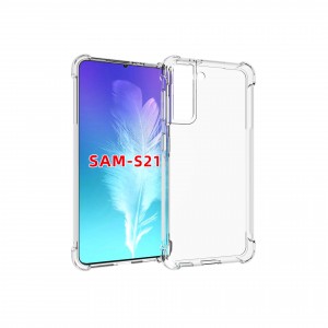 Прозрачный противоударный силиконовый чехол для Samsung Galaxy S21 с усиленными углами
