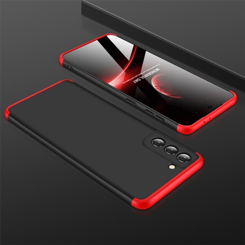 Двухкомпонентный сборный двухцветный пластиковый матовый чехол для Samsung Galaxy S21 Ultra, цвет Красный