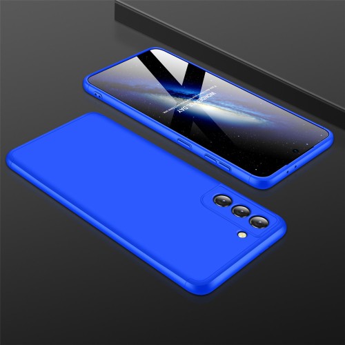 Трехкомпонентный сборный матовый пластиковый чехол для Samsung Galaxy S21 Ultra, цвет Синий