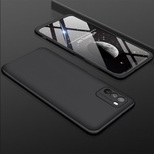 Трехкомпонентный сборный матовый пластиковый чехол для Xiaomi Poco M3 Черный