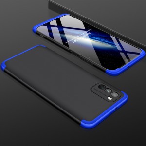 Двухкомпонентный сборный двухцветный пластиковый матовый чехол для Xiaomi Poco M3 Синий