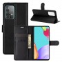 Чехол портмоне подставка для Samsung Galaxy A52 с магнитной защелкой и отделениями для карт, цвет Черный