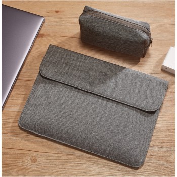 Тканевый защитный чехол-папка для ноутбука Huawei MateBook 13 с футляром для мышки в комплекте  Серый