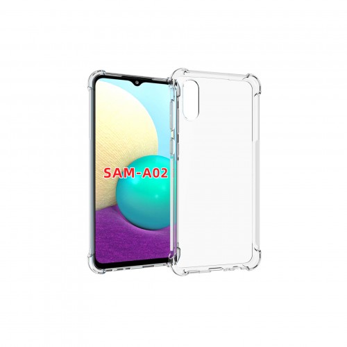 Прозрачный противоударный силиконовый чехол для Samsung Galaxy A02 с усиленными углами