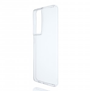 Силиконовый глянцевый транспарентный чехол для Samsung Galaxy S21 Ultra