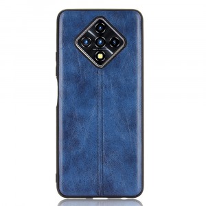 Силиконовый матовый непрозрачный чехол с текстурным покрытием винтажная Кожа для Infinix Zero 8  Синий